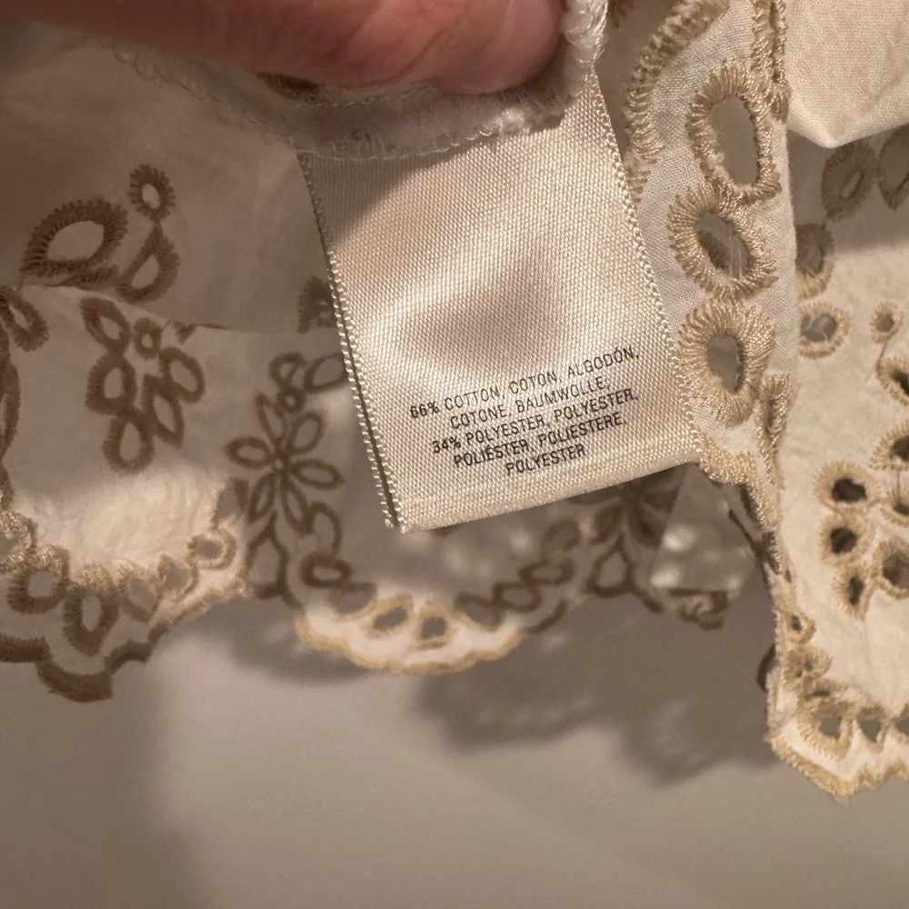 Feather & Bone Anthropologie Eyelet Floral Top